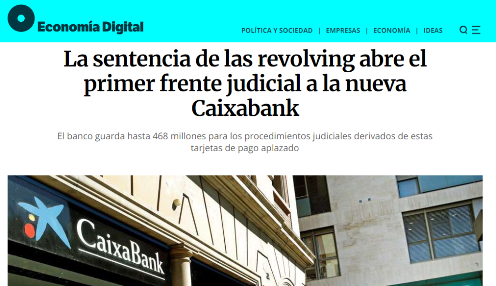 Caixabank espera cientos de denuncias por tarjetas revolving. 