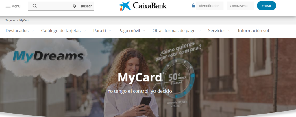 Mycard es una tarjeta de crédito que permite pagos aplazados y su interés es de 23% TAE.  